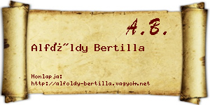 Alföldy Bertilla névjegykártya